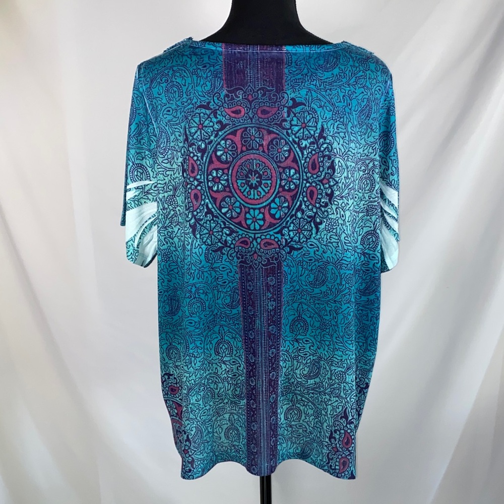 Catherine’s Blue Purple Embellished Women's Petite Tunic Style Top 1XWP - Picture 5 of 9